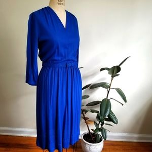 Blue thin wool dress